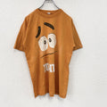 M&M's　エムアンドエムズ　半袖プリントキャラクターTシャツ　ビッグデザイン　クルーネック　橙色　オレンジ