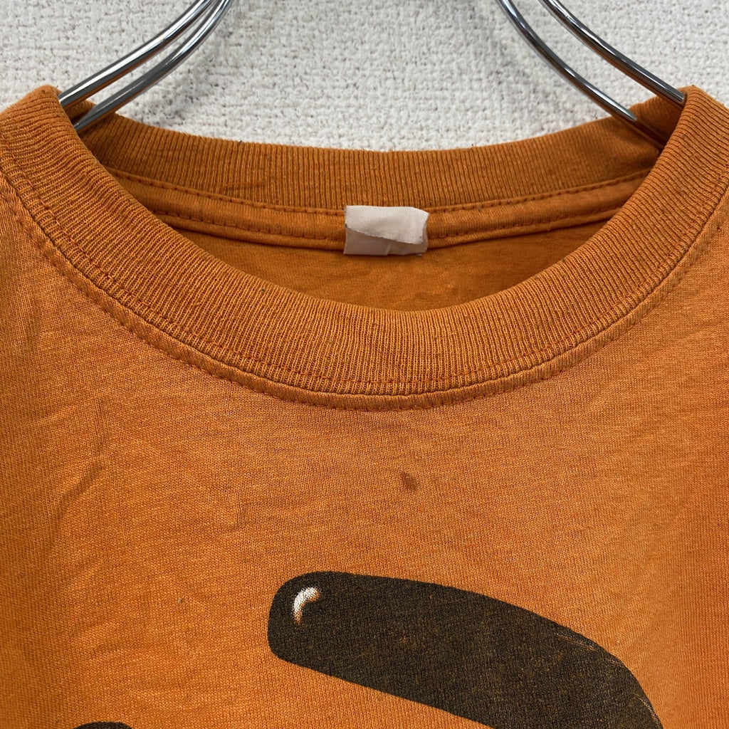 M&M's　エムアンドエムズ　半袖プリントキャラクターTシャツ　ビッグデザイン　クルーネック　橙色　オレンジ