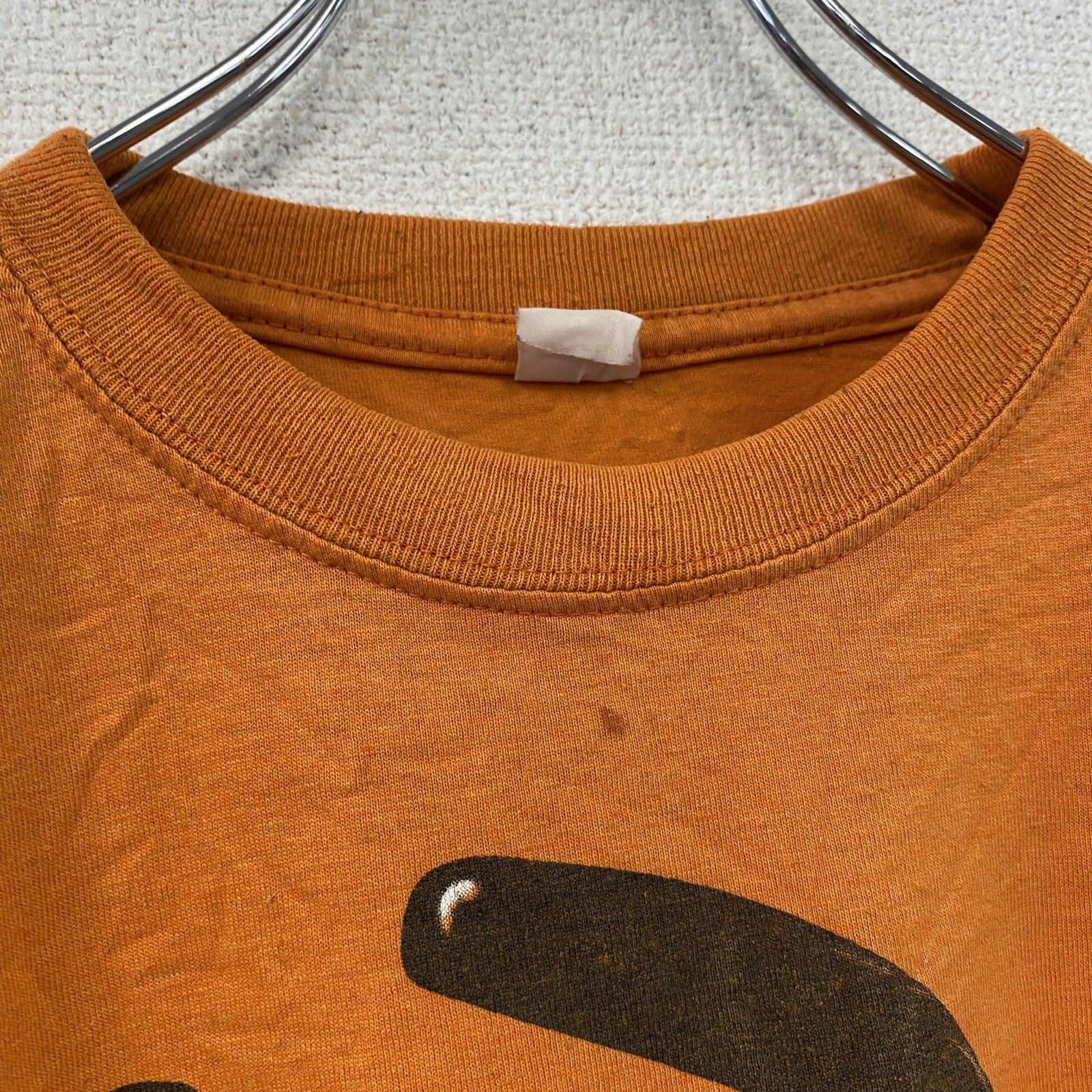 M&M's　エムアンドエムズ　半袖プリントキャラクターTシャツ　ビッグデザイン　クルーネック　橙色　オレンジ