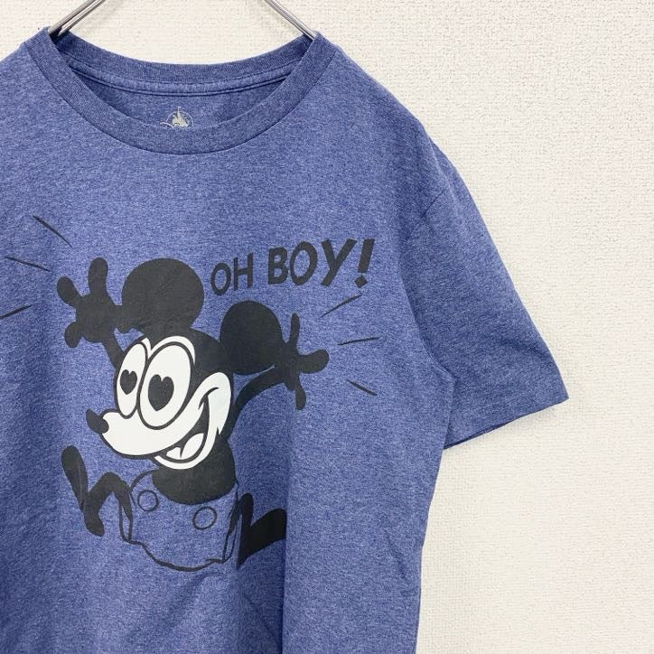 古着 used　Disney　ディズニー　半袖プリントTシャツ　ミッキーマウス　Mickey Mouse　ネイビー　紺　Sサイズ