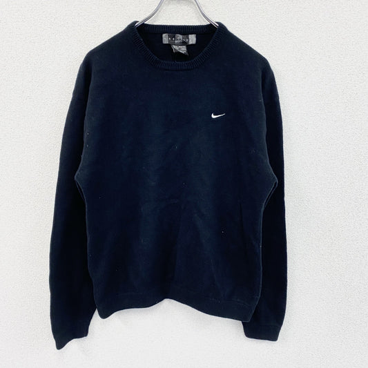 NIKE GOLF　ナイキゴルフ　ウールニットセーター　スウッシュ　黒　ブラック　Mサイズ