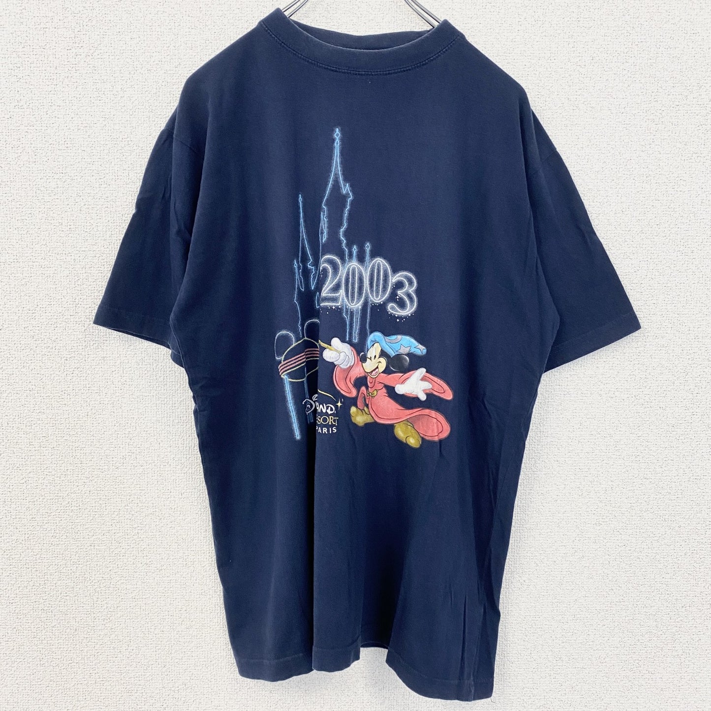 古着 used　Disney　ディズニー　半袖プリントTシャツ　00s　2003　Mickey Mouse　ブラック　黒　Lサイズ