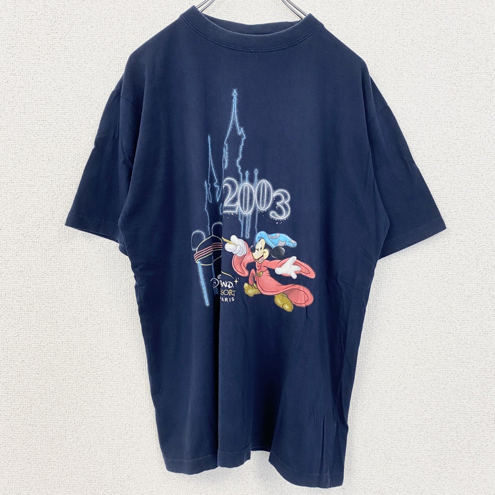 古着 used　Disney　ディズニー　半袖プリントTシャツ　00s　2003　Mickey Mouse　ブラック　黒　Lサイズ