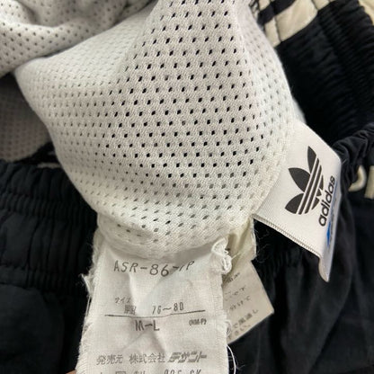 adidas　アディダス　トラックパンツ/ナイロンパンツ　黒　ブラック　M～Lサイズ