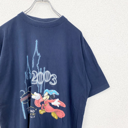 古着 used　Disney　ディズニー　半袖プリントTシャツ　00s　2003　Mickey Mouse　ブラック　黒　Lサイズ