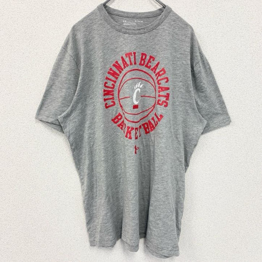 古着 used　UNDER ARMOUR　アンダーアーマー　半袖プリントTシャツ　シンシナティ・ベアキャッツ　グレー　XLサイズ