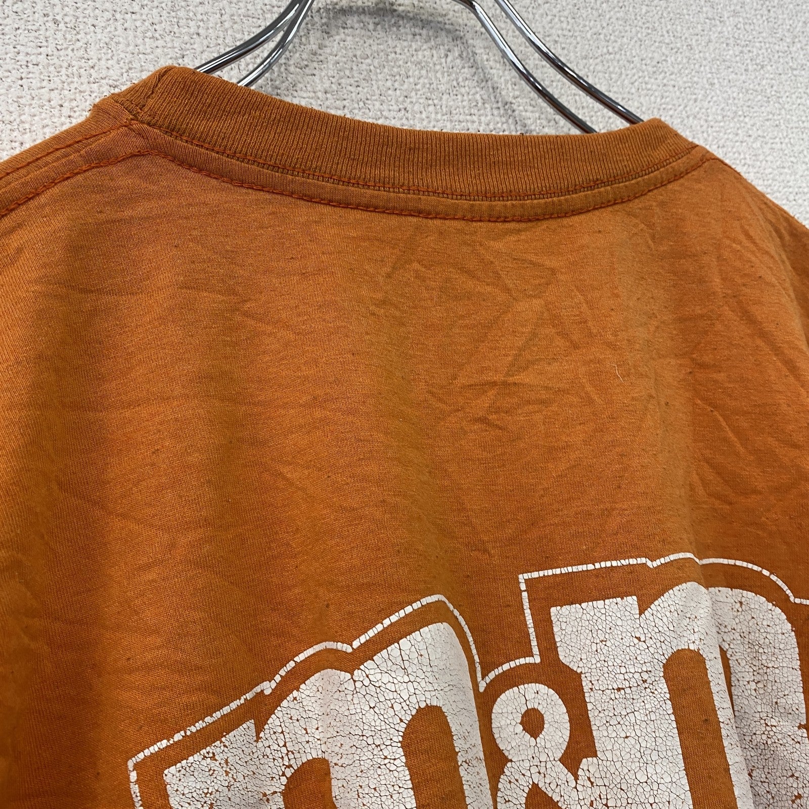 M&M's　エムアンドエムズ　半袖プリントキャラクターTシャツ　ビッグデザイン　クルーネック　橙色　オレンジ