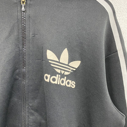 00s　adidas　アディダス　トラックジャケット/ジャージパーカー　デカロゴ　トレフォイルロゴ　ヴィンテージ　黒　ブラック　Sサイズ