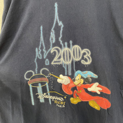 古着 used　Disney　ディズニー　半袖プリントTシャツ　00s　2003　Mickey Mouse　ブラック　黒　Lサイズ