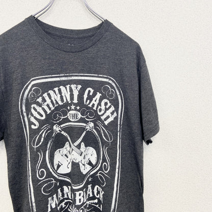 古着 used　Johnny cash ジョニーキャッシュ　半袖バンドプリントtシャツ　グレー　クルーネック　メキシコ製　Mサイズ