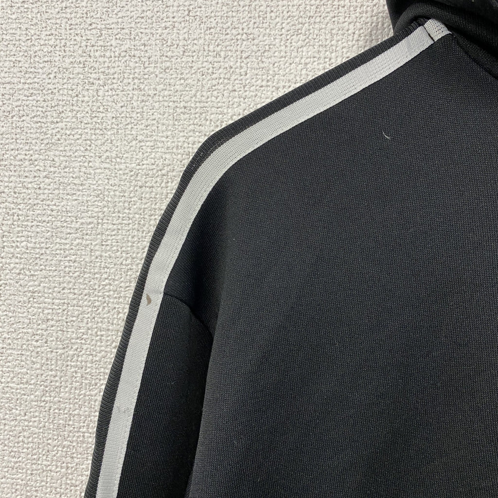 00s　adidas　アディダス　トラックジャケット/ジャージパーカー　デカロゴ　トレフォイルロゴ　ヴィンテージ　黒　ブラック　Sサイズ
