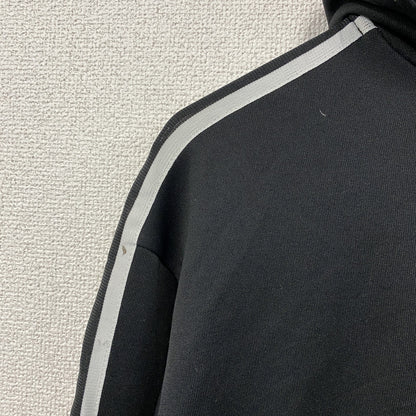 00s　adidas　アディダス　トラックジャケット/ジャージパーカー　デカロゴ　トレフォイルロゴ　ヴィンテージ　黒　ブラック　Sサイズ