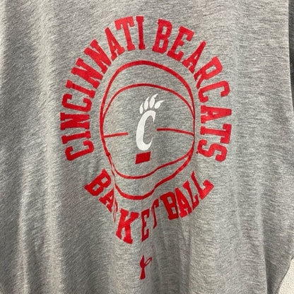 古着 used　UNDER ARMOUR　アンダーアーマー　半袖プリントTシャツ　シンシナティ・ベアキャッツ　グレー　XLサイズ