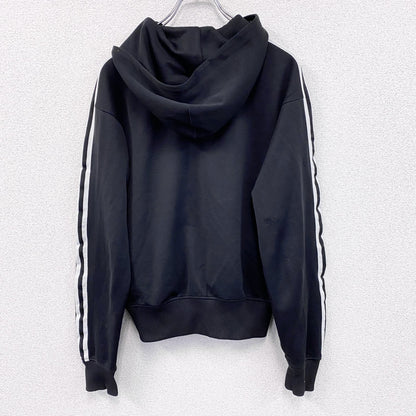 00s　adidas　アディダス　トラックジャケット/ジャージパーカー　デカロゴ　トレフォイルロゴ　ヴィンテージ　黒　ブラック　Sサイズ