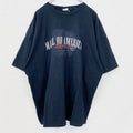 古着 used　半袖ビッグプリントTシャツ　レトロデザイン　AMERICA　アメリカ　クルーネック　黒　ブラック