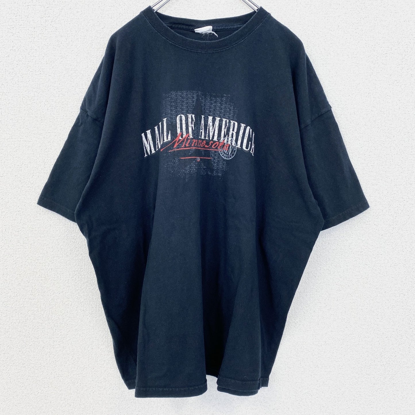 古着 used　半袖ビッグプリントTシャツ　レトロデザイン　AMERICA　アメリカ　クルーネック　黒　ブラック