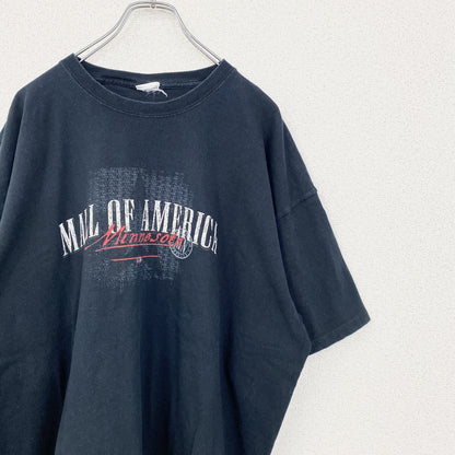 古着 used　半袖ビッグプリントTシャツ　レトロデザイン　AMERICA　アメリカ　クルーネック　黒　ブラック