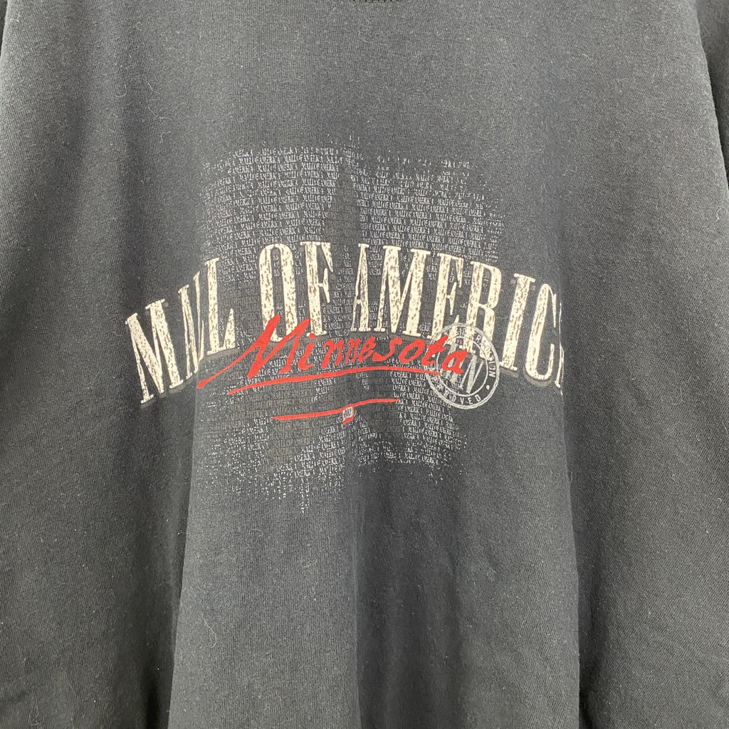 古着 used　半袖ビッグプリントTシャツ　レトロデザイン　AMERICA　アメリカ　クルーネック　黒　ブラック