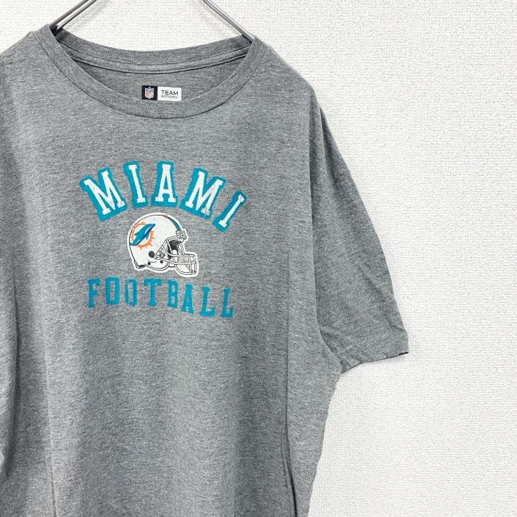 古着 used　NFL TEAM APPAREL　半袖プリントTシャツ　マイアミ・ドルフィンズ　フットボール　グレー　XLサイズ