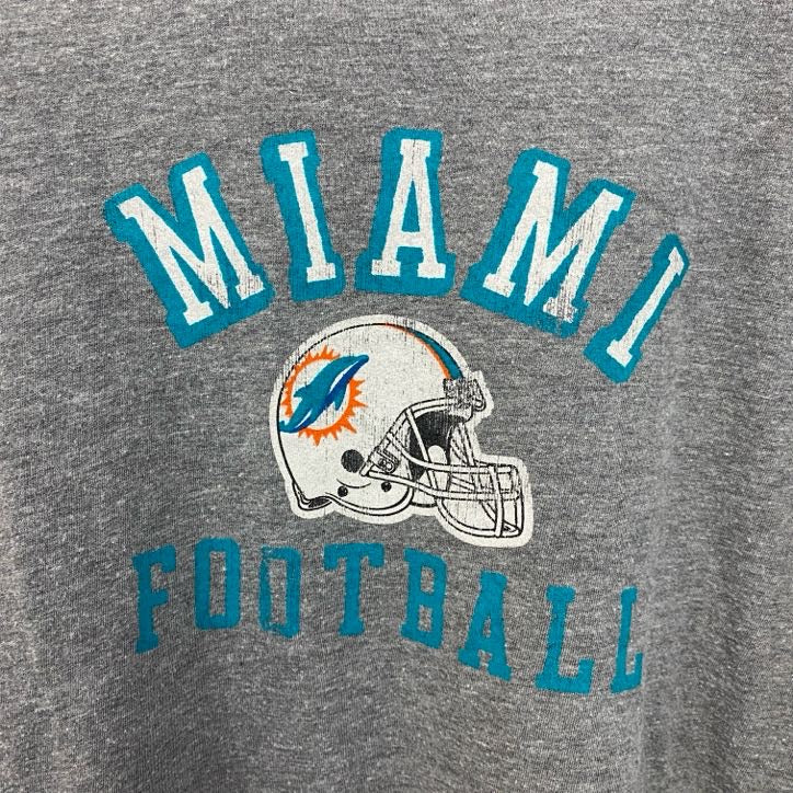 古着 used　NFL TEAM APPAREL　半袖プリントTシャツ　マイアミ・ドルフィンズ　フットボール　グレー　XLサイズ