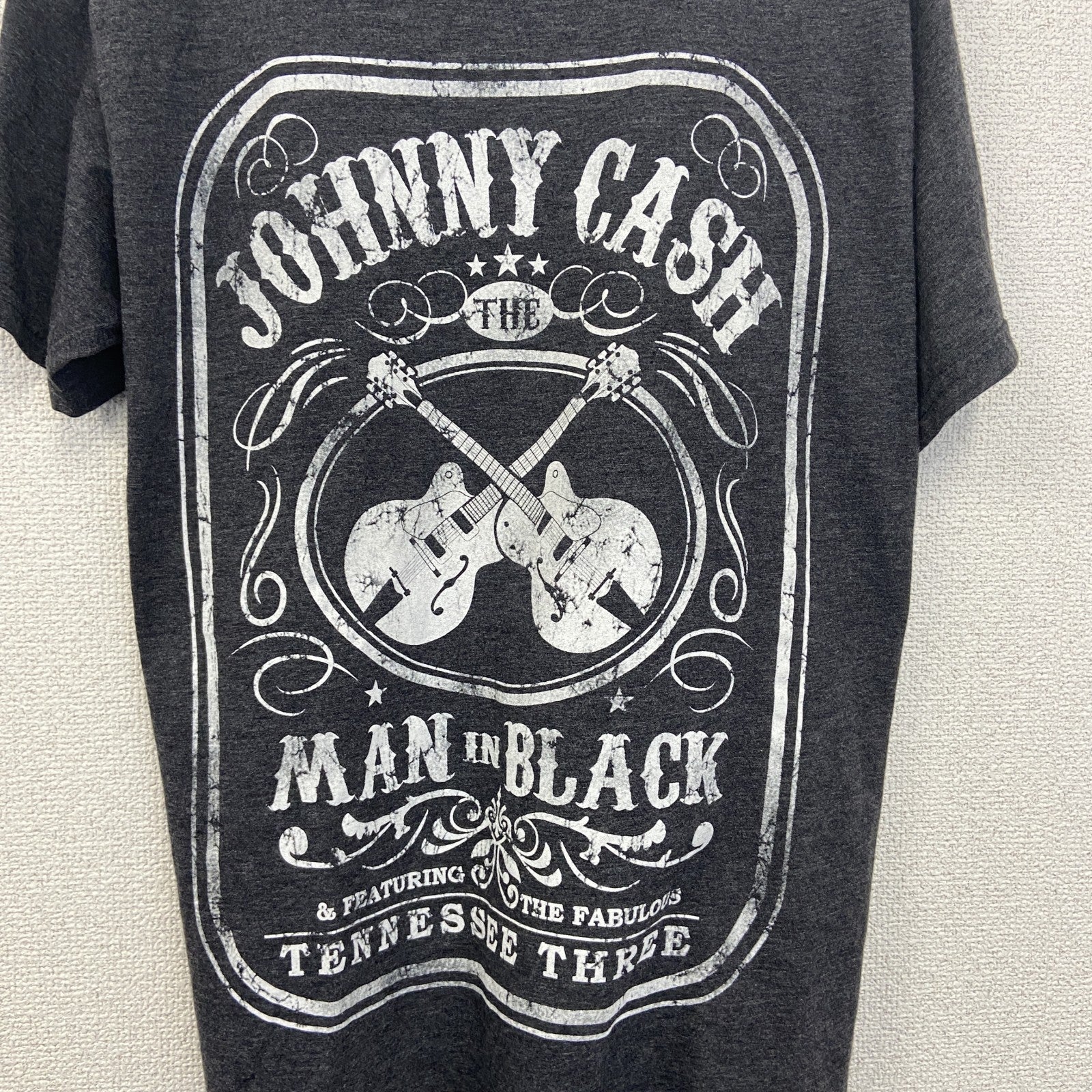 古着 used　Johnny cash ジョニーキャッシュ　半袖バンドプリントtシャツ　グレー　クルーネック　メキシコ製　Mサイズ