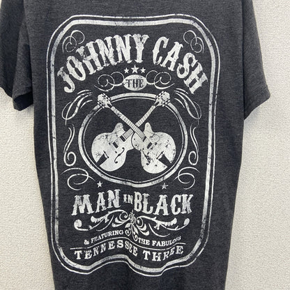 古着 used　Johnny cash ジョニーキャッシュ　半袖バンドプリントtシャツ　グレー　クルーネック　メキシコ製　Mサイズ