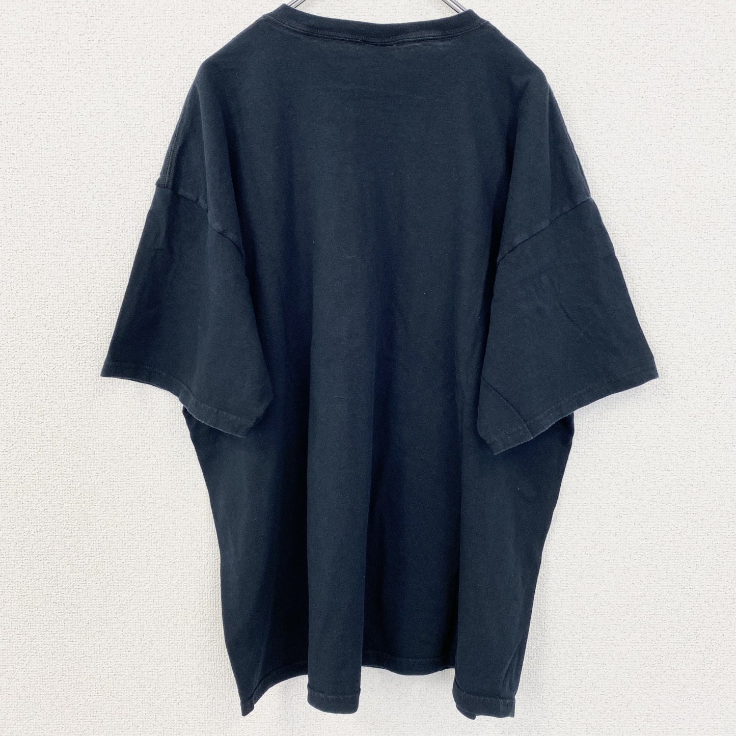 古着 used　半袖ビッグプリントTシャツ　レトロデザイン　AMERICA　アメリカ　クルーネック　黒　ブラック
