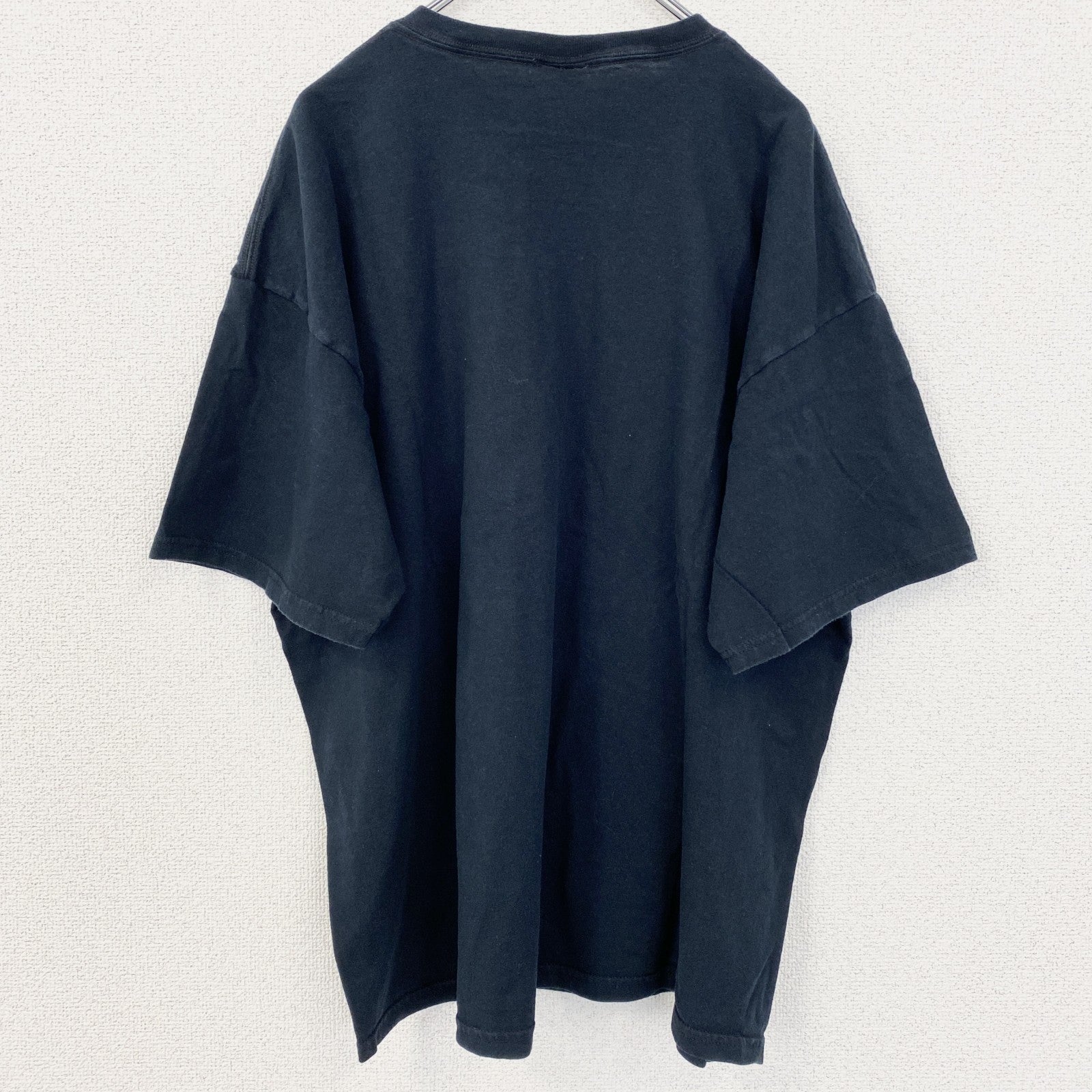 古着 used　半袖ビッグプリントTシャツ　レトロデザイン　AMERICA　アメリカ　クルーネック　黒　ブラック