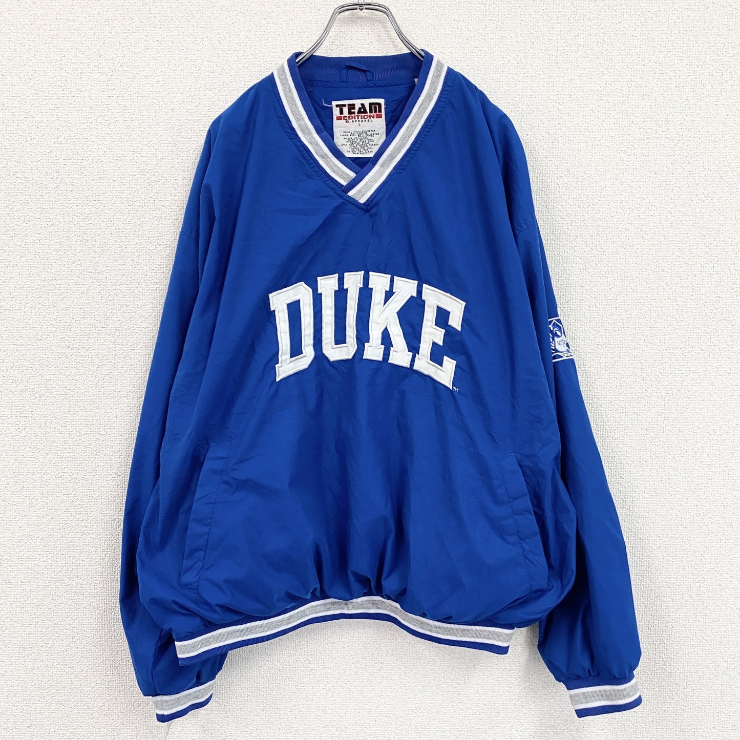 Team Edition Apparel　プルオーバージャケット　デカロゴ　青　ブルー　Lサイズ