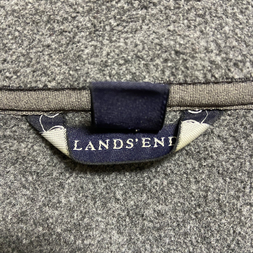 LANDS’END　長袖ハーフジップフリースジャケット　ワンポイント刺繍　グレー　ビッグシルエット　3XLサイズ