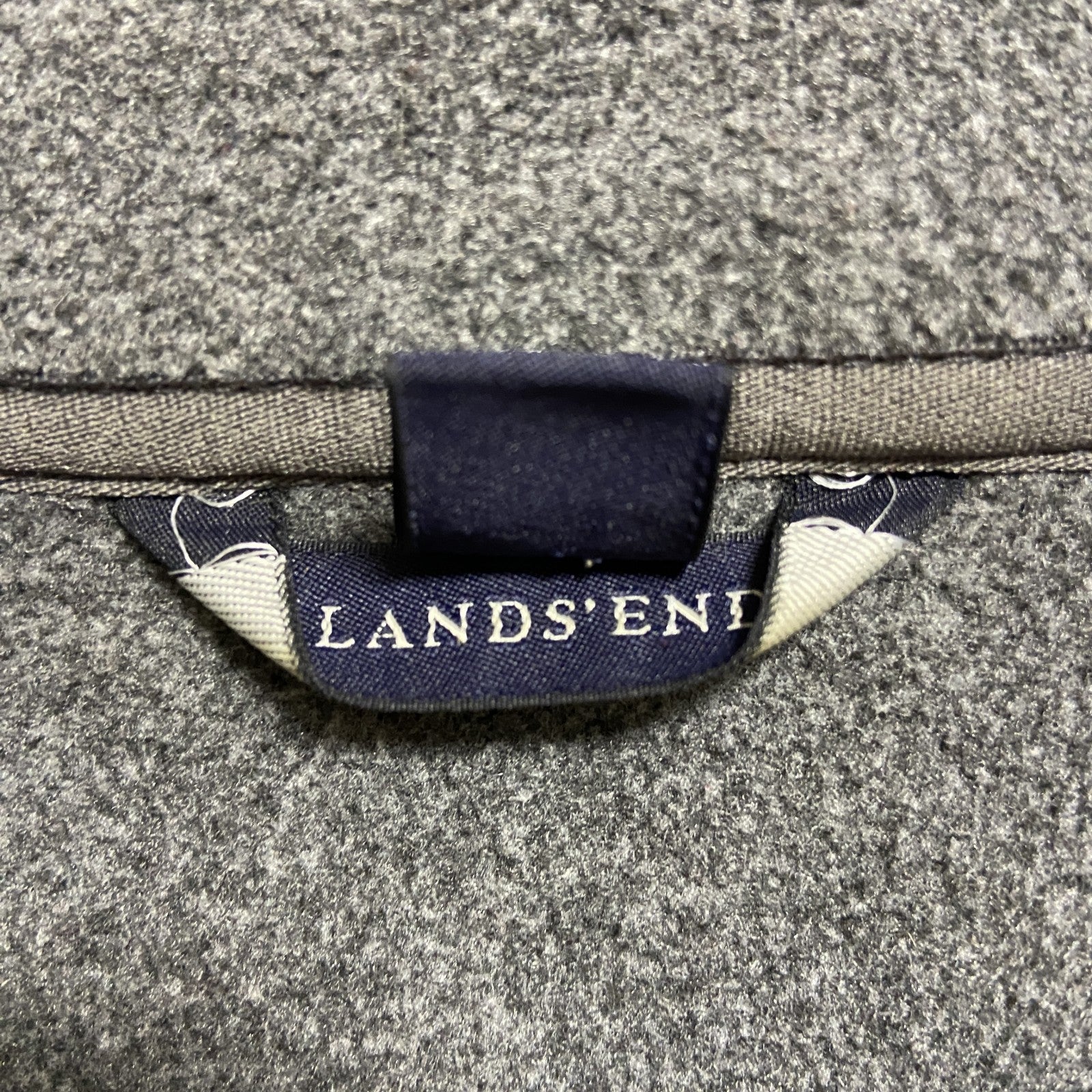 LANDS’END　長袖ハーフジップフリースジャケット　ワンポイント刺繍　グレー　ビッグシルエット　3XLサイズ