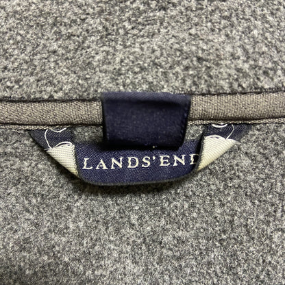 LANDS’END　長袖ハーフジップフリースジャケット　ワンポイント刺繍　グレー　ビッグシルエット　3XLサイズ