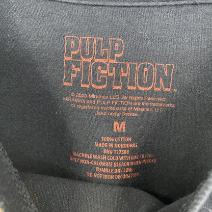 古着 used　PULP FICTION　半袖ムービープリントTシャツ　レトロデザイン　クルーネック　黒　ブラック　Mサイズ