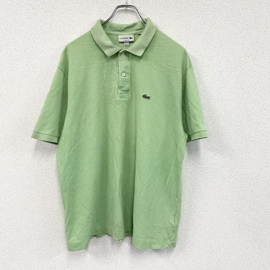 LACOSTE　ラコステ　半袖ポロシャツ　刺繍ロゴ　黄緑　ライトグリーン　2XLサイズ