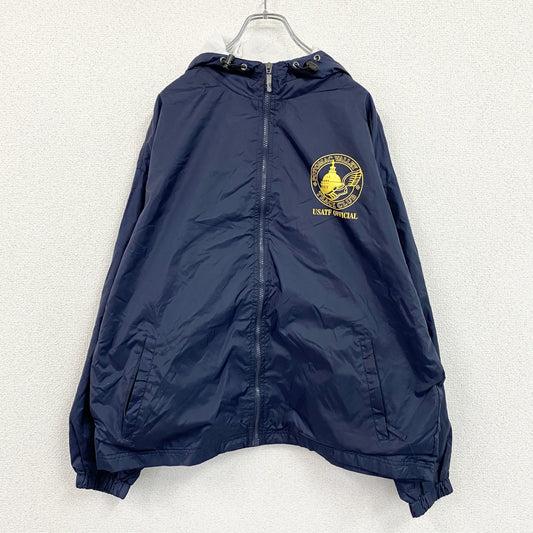 90s～　AUGUSTA　フルジップナイロンジャケット　ヴィンテージ　紺　ネイビー　Lサイズ