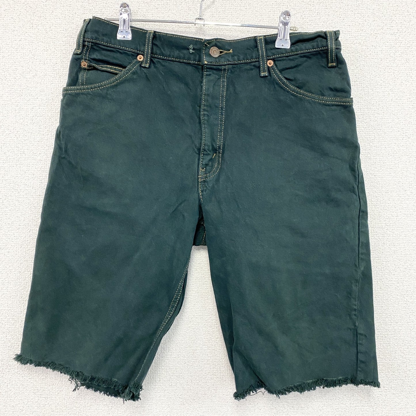 Levi's　リーバイス　505　ハーフデニムパンツ/ショートパンツ　ジップフライ　緑　グリーン　W33サイズ