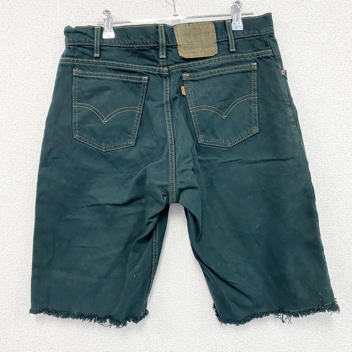 Levi's　リーバイス　505　ハーフデニムパンツ/ショートパンツ　ジップフライ　緑　グリーン　W33サイズ