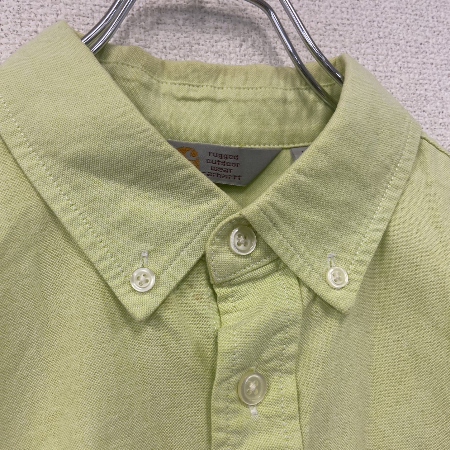 Carhartt　カーハート　長袖ボタンダウンシャツ　黄緑　ライムグリーン　Lサイズ