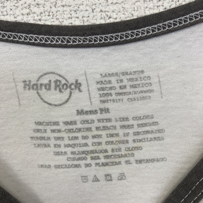 古着 used　 Hard Rock CAFE ハードロックカフェ　ロゴプリントタンクトップシャツ　白　ホワイト　Lサイズ