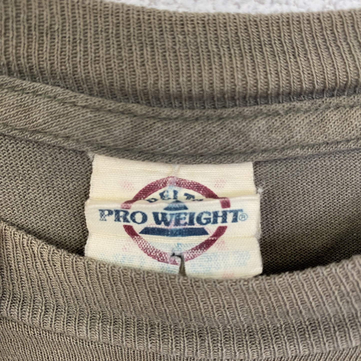 PRO WEIGHT　半袖ビッグプリントTシャツ　インディアン　カリブ　英字プリント　AMERICAN　カーキ　XXLサイズ