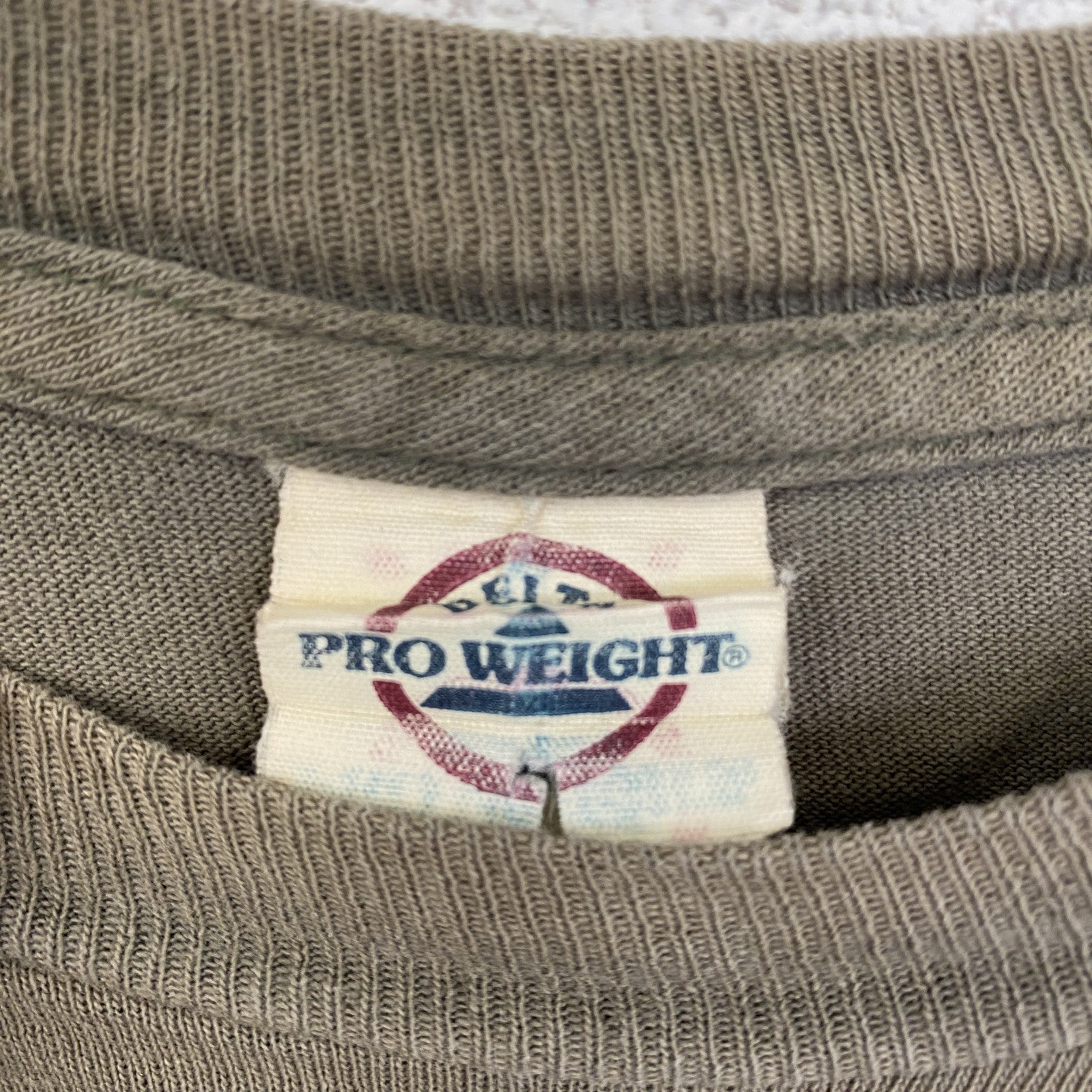 PRO WEIGHT　半袖ビッグプリントTシャツ　インディアン　カリブ　英字プリント　AMERICAN　カーキ　XXLサイズ