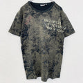 古着 used　ANGELOLITRICO　半袖プリントTシャツ　加工染め　レトロデザイン　クルーネック　黒　ブラック　Mサイズ