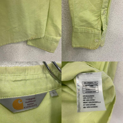 Carhartt　カーハート　長袖ボタンダウンシャツ　黄緑　ライムグリーン　Lサイズ
