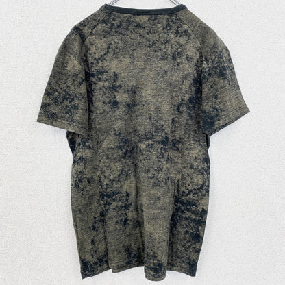 古着 used　ANGELOLITRICO　半袖プリントTシャツ　加工染め　レトロデザイン　クルーネック　黒　ブラック　Mサイズ