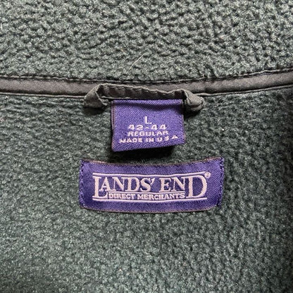 ～90s　LANDSEND　ランズエンド　ハーフジップフリースジャケット　ヴィンテージ　緑　グリーン　Lサイズ