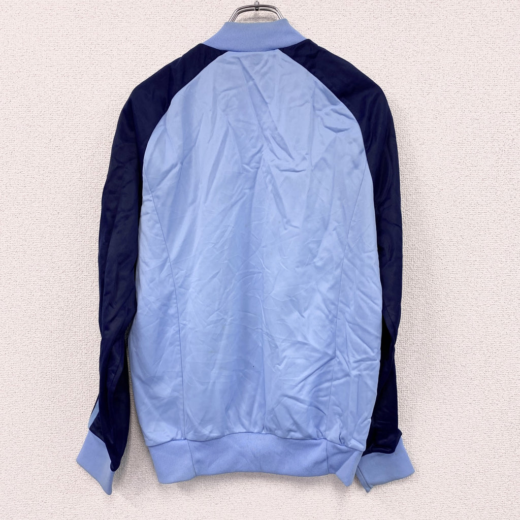 70s～　adidas　アディダス　ATP　ノーカラートラックジャケット/ジャージ　トレフォイルロゴ　ヴィンテージ　青　ブルー