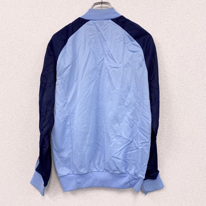 70s～　adidas　アディダス　ATP　ノーカラートラックジャケット/ジャージ　トレフォイルロゴ　ヴィンテージ　青　ブルー