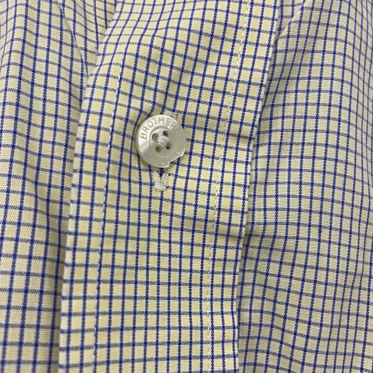 Brooks Brothers　ブルックスブラザーズ　長袖ボタンダウンシャツ　チェック柄　青　ブルー　黄色　イエロー　Mサイズ