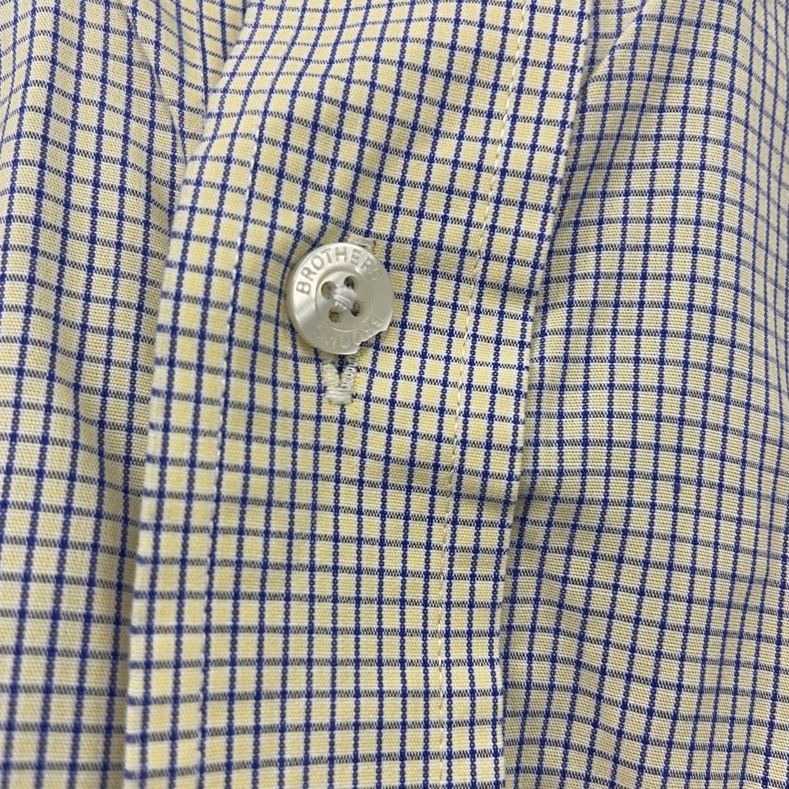 Brooks Brothers　ブルックスブラザーズ　長袖ボタンダウンシャツ　チェック柄　青　ブルー　黄色　イエロー　Mサイズ