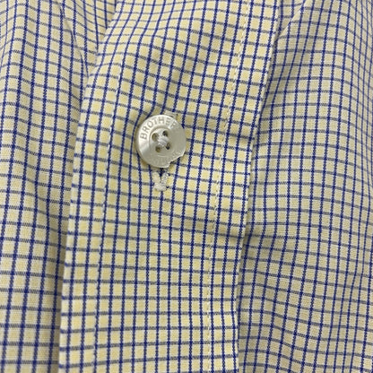 Brooks Brothers　ブルックスブラザーズ　長袖ボタンダウンシャツ　チェック柄　青　ブルー　黄色　イエロー　Mサイズ